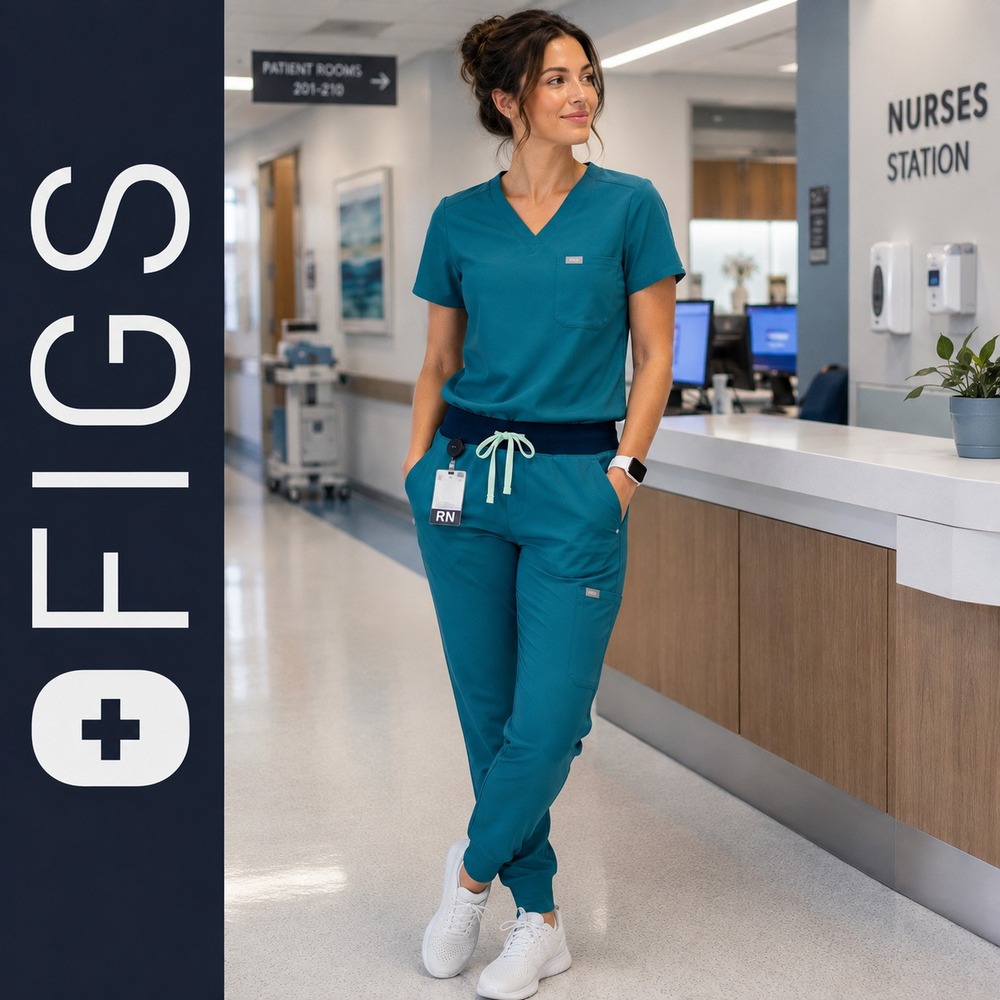 Figs Zamora Jogger Scrub Pants Women XS Tall Teal Blue Medical Nurse W23SW2017T